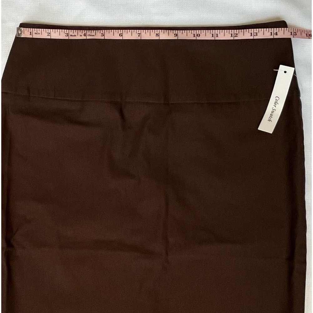 COLOR SWATCH Straight Pencil Stretch Skirt USA Made Womens Large Brown NWT - Picture 8 of 9